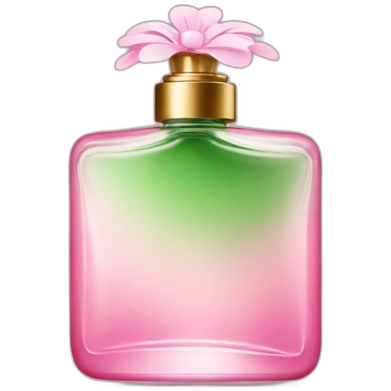 Parfume bottle green flower pink emoji