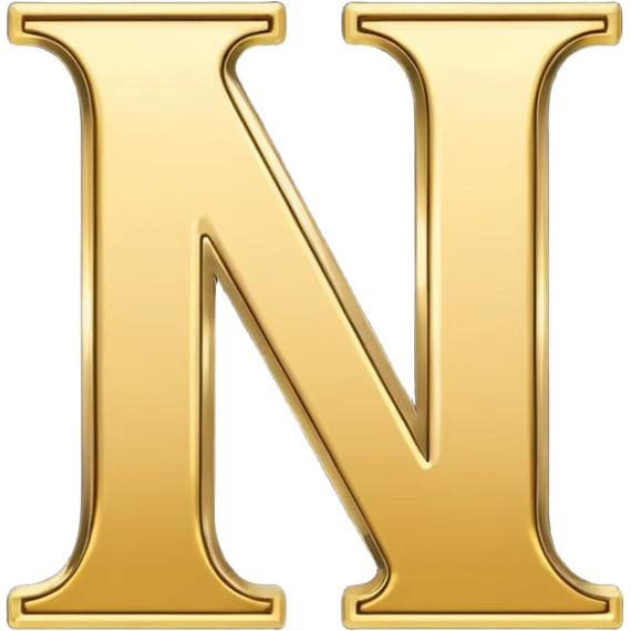 letter N in black and gold emoji