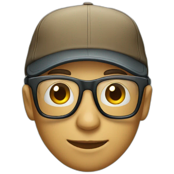 cap and glasses emoji