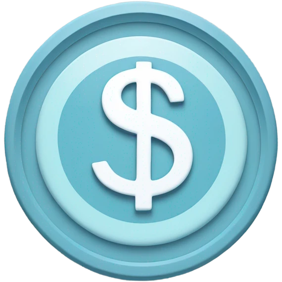 Pale blue dollar sign in circle emoji
