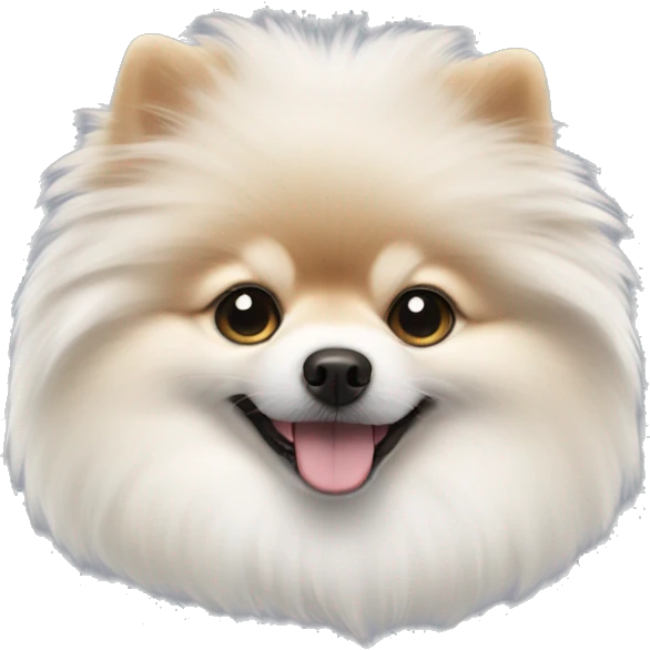 A white Pomeranian emoji