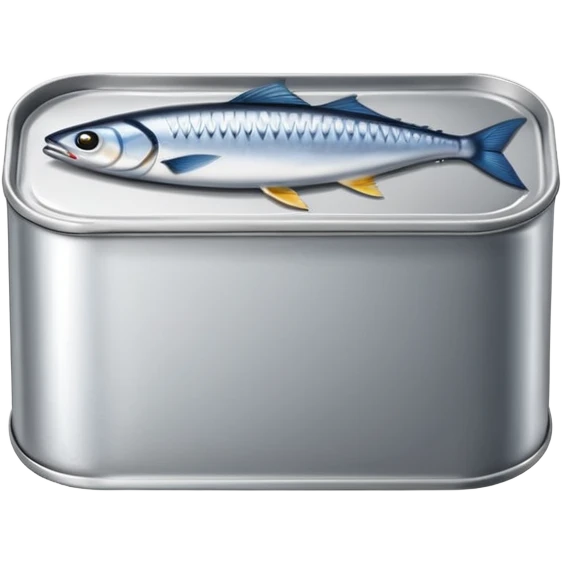 rectangular metal can for mackerel fish emoji