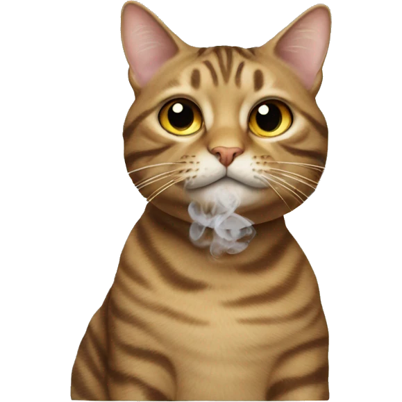Tabby cat smoking emoji