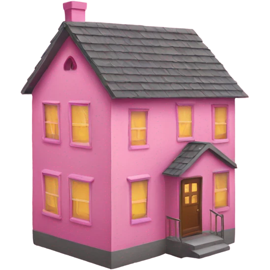 pink house with hearts emoji
