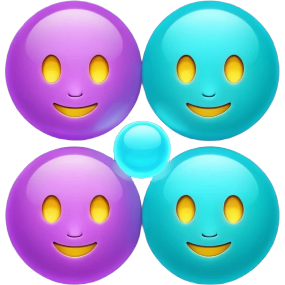 emoji icon of three glowing orbs connected by light beams forming unity, neon purple and cyan lights, dark futuristic background, 1:1

 emoji