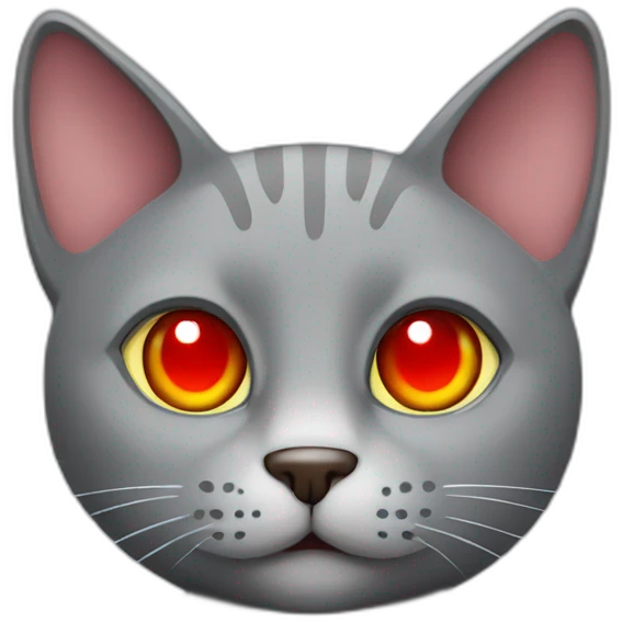 Grey cat with red eye heart  emoji