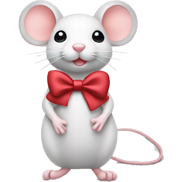 mouse wearing bow emoji