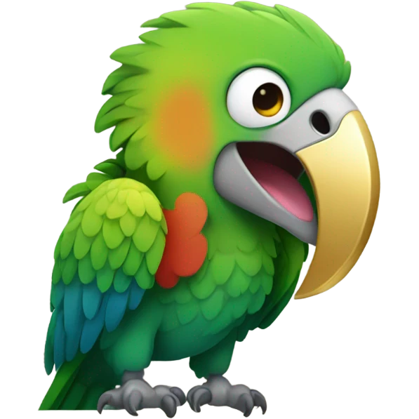 Parrot with gold tooth emoji