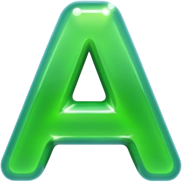 neon green bubble letter A emoji