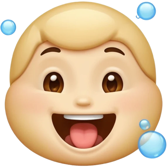 face with a small burp bubble, mouth open emoji emoji