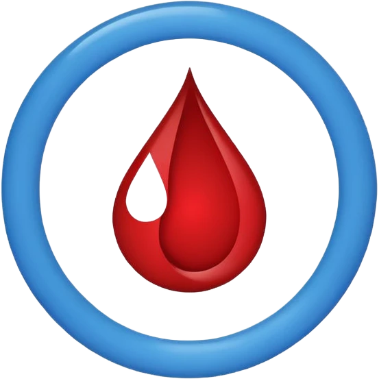 Modern and clean diabetes awareness symbol with blue circle and blood drop in the middle. emoji