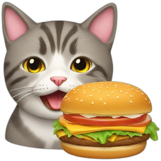 cat eat burger emoji