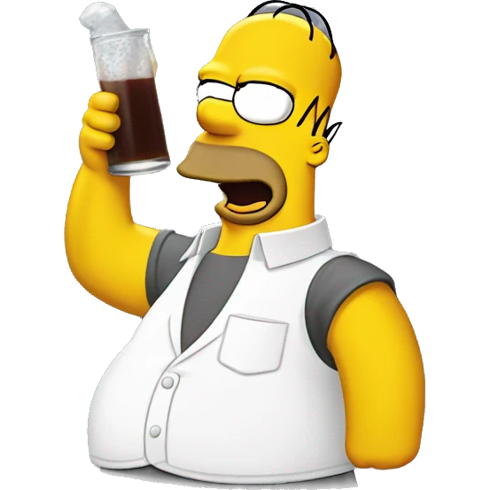 Homer simpson boit une bouteille de bissap emoji