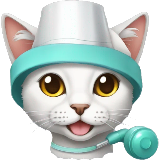 doctor cat party hat emoji