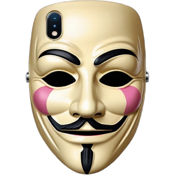 guy fawkes mask black  iphone 16 pro emoji