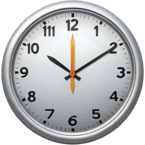 Create a round silver clock now. emoji
