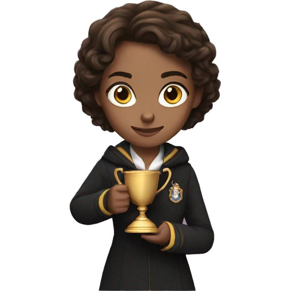 Hermione holds the winner's cup in her hand emoji