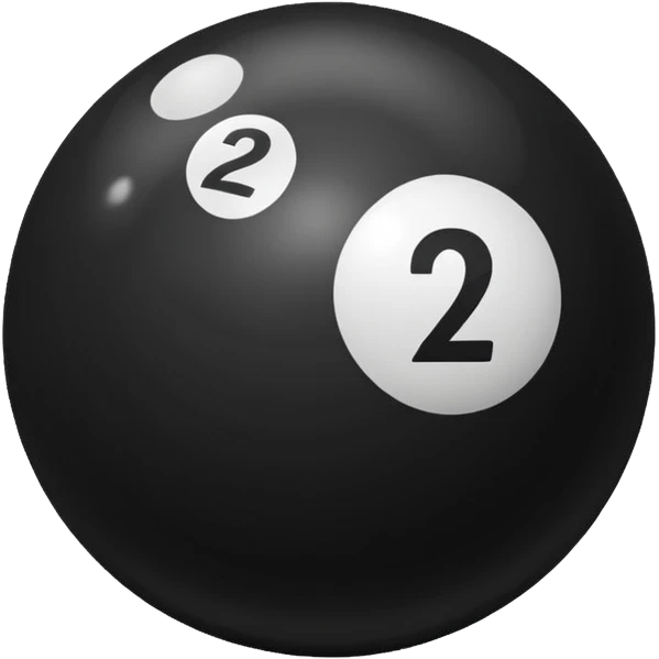 make a pool ball with the number 2 on it-make it black please emoji