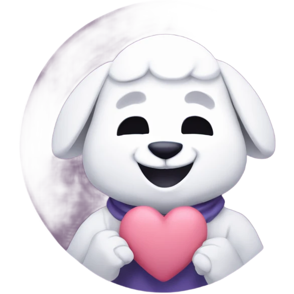 Toriel Dreemur from Undertale smiling with heart eyes and making a heart with her fingers  emoji
