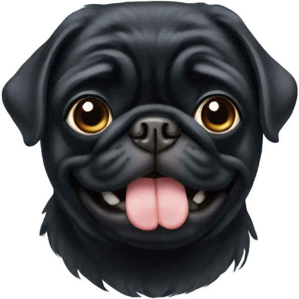 Black pug with wig emoji