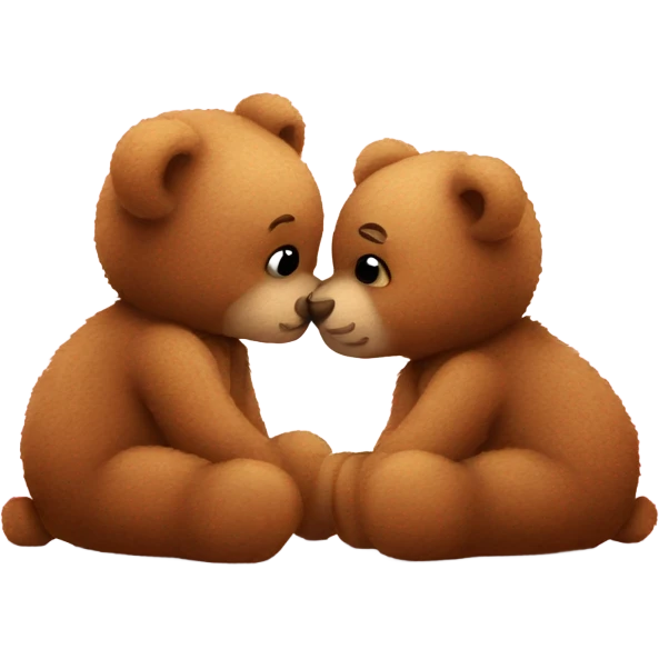 Cute fluffy teddy bears kissing  emoji