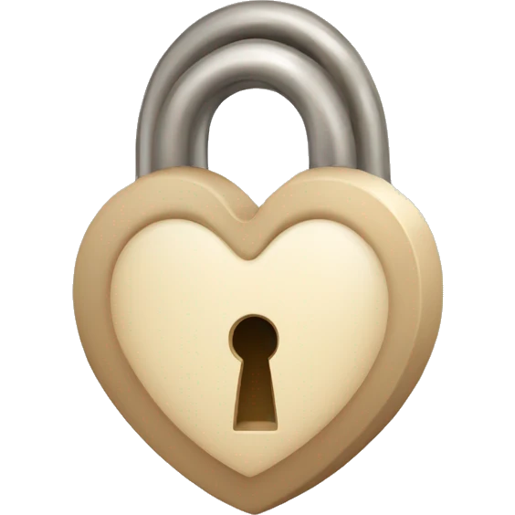 beige heart-shaped lock and key emoji