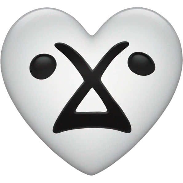 A black heart with the word desmond written on it emoji