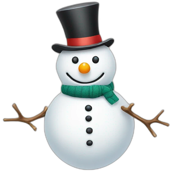 Snowman with a smiley face emoji