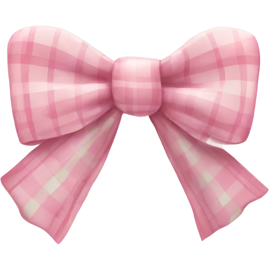 Pastel pink plaid bow emoji
