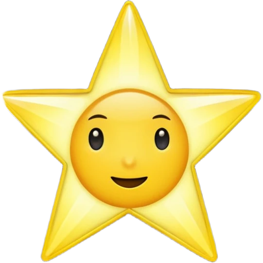 wooden picture frame of a glowing star emoji
