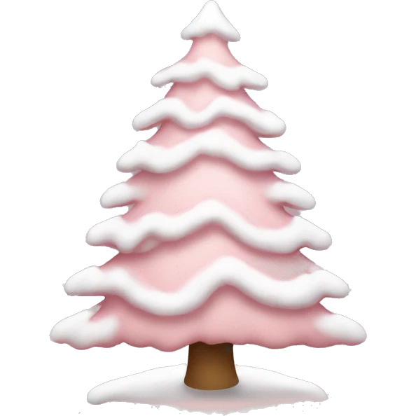 Light pink Christmas tree with snow emoji