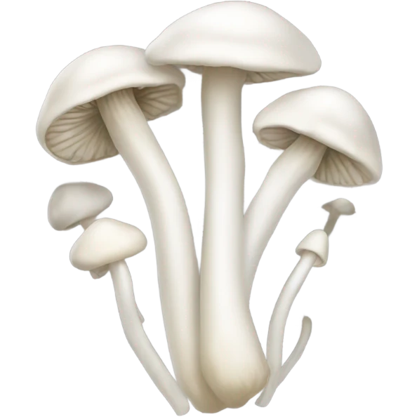Bundle of white mushroom with long&thin stem and very small cap emoji