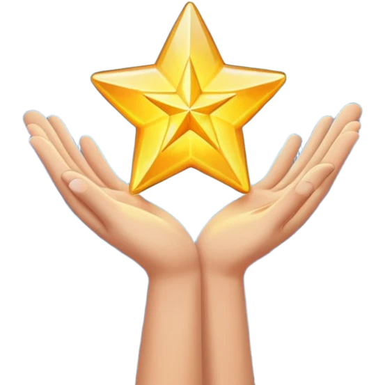 hand with a glowing star in the center emoji
