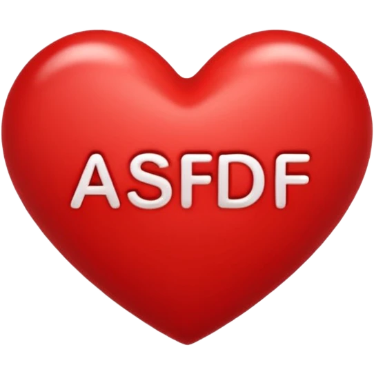 heart emoji with the word 'Asdf' emoji