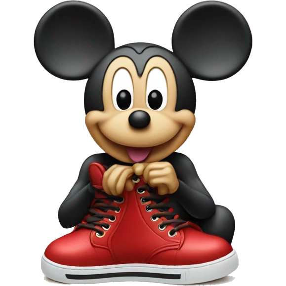 Mickey mousse eating a shoe  emoji