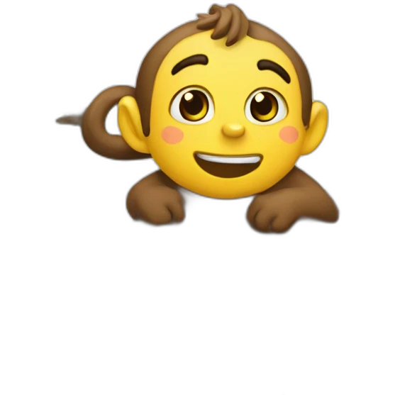 squeezie sur un arbre avec un singe emoji