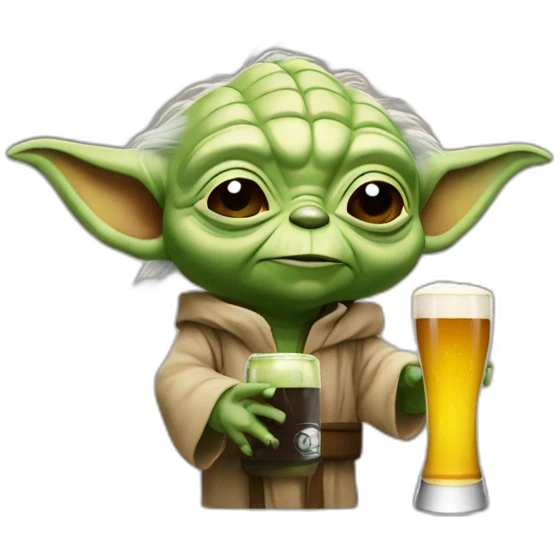 Yoda drink beer emoji