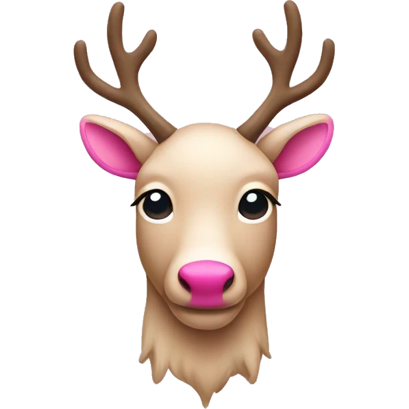 Beige and pink reindeer emoji