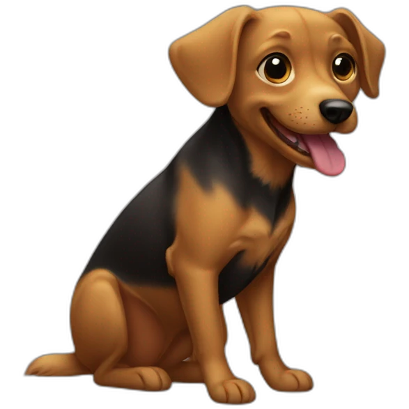 caramel dog playing black emoji