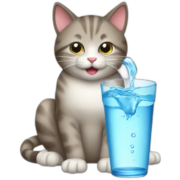 cat drink water emoji