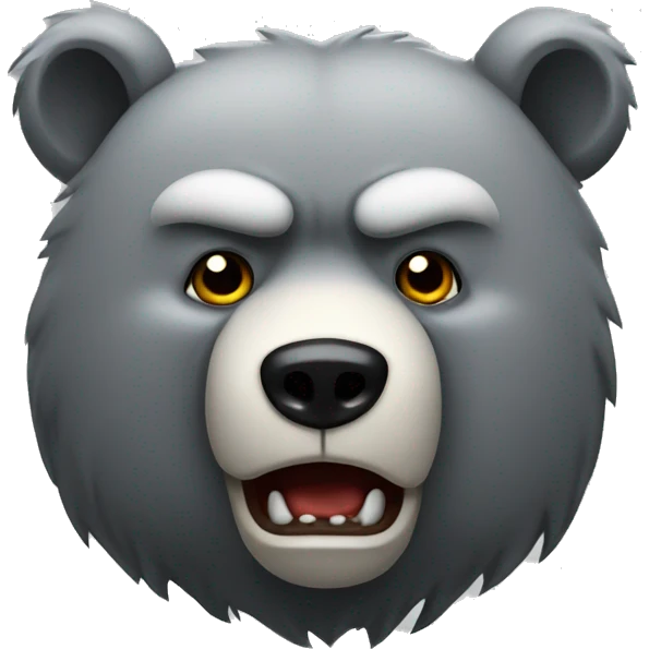 realistic-grey-bear-so-angry  emoji