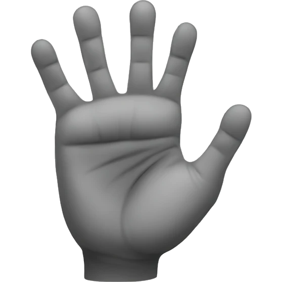 a hand with three fingers open emoji