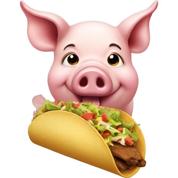 A pig eating a taco  emoji