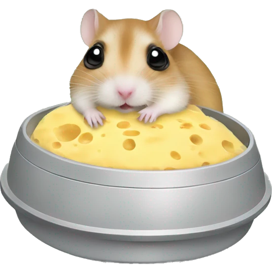 alien hamster in a ufo abducting cheese emoji
