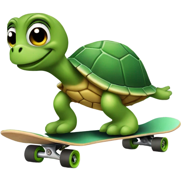 Turtle on a skateboard  emoji