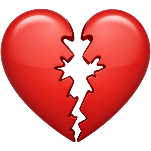 heart broken in half red emoji