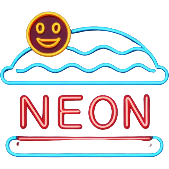 Neon restaurant sign emoji
