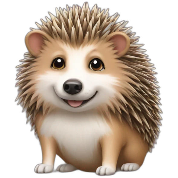 a hedgehog on a dog emoji
