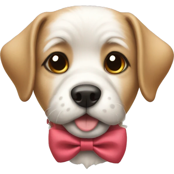 Dog wearing a bow emoji