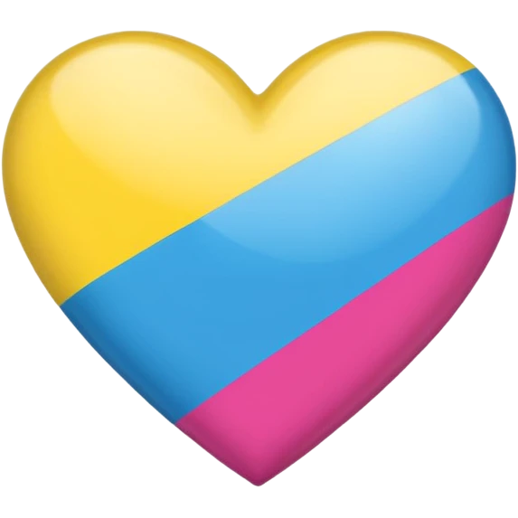heart with pansexual pride flag colors emoji